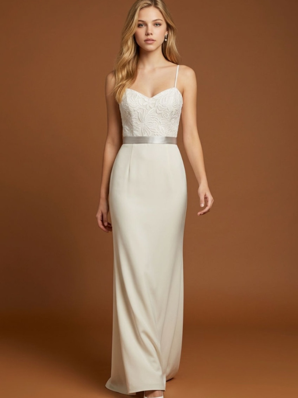 NWT🤩 |•WTOO•| Elegant Ivory (Cream/Rose) Wedding Dress Gown Style 253 Size 10